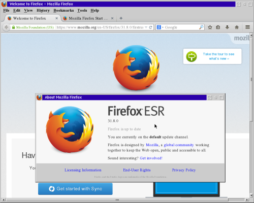 Firefox 31.8.0 ESR for OS/2 Beta 5